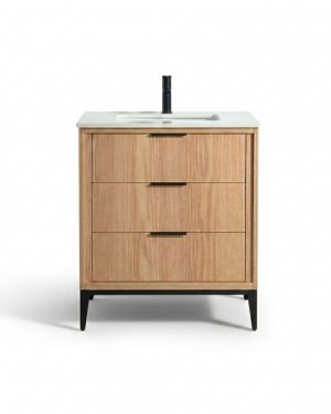 Divani 30” Oakwood Vanity W/ Quartz Counter Top