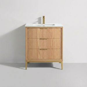 DIVANI 30'' OAKWOOD VANITY W/ QUARTZ COUNTER TOP