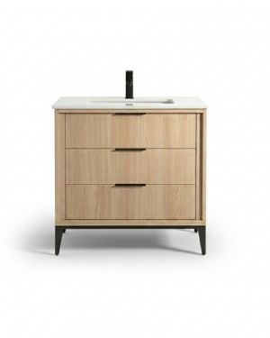 Divani 36” Oakwood Vanity W/ Quartz Counter Top