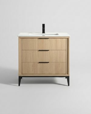 Divani 36” Oakwood Vanity W/ Quartz Counter Top