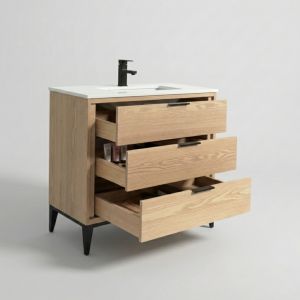 DIVANI 36'' OAKWOOD VANITY W/ QUARTZ COUNTER TOP