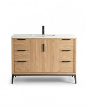 Divani 48” Oakwood Vanity W/ Quartz Counter Top