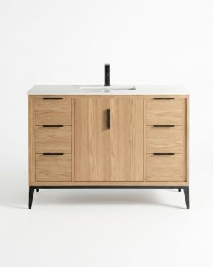 Divani 48” Oakwood Vanity W/ Quartz Counter Top