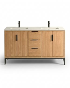Divani 60” Oakwood Vanity W/ Quartz Counter Top