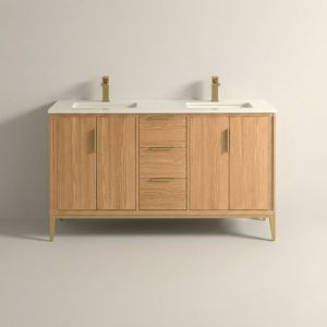 DIVANI 60'' OAKWOOD VANITY W/ QUARTZ COUNTER TOP
