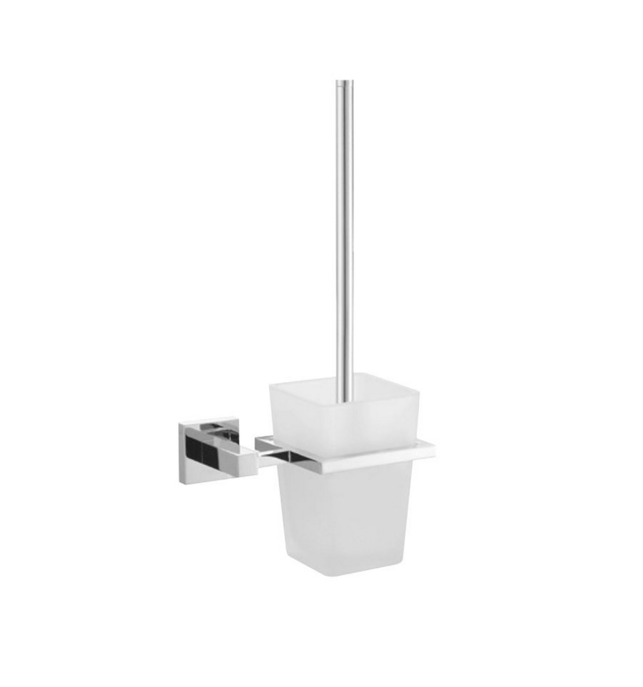 Aqua PIAZZA Toilet Brush W/ Frosted Glass Cup – Chrome