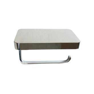 Aqua PLATO Toilet Paper Holder With Shelf - Chrome