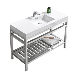 Cisco 48" Stainless Steel Console w/ White Acrylic Sink - Chrome