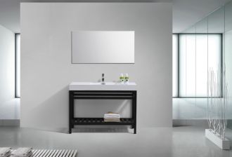 Cisco 48" Stainless Steel Console w/ White Acrylic Sink - Matte Black