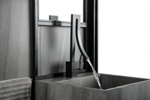 Aqua Elegance Single Lever Wide Spread Faucet - Matte Black