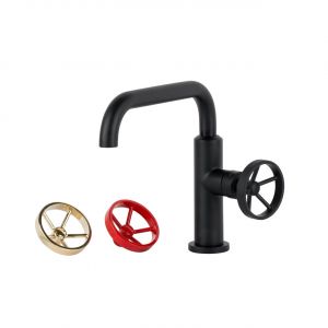 Aqua Loft Single Lever Bathroom Vanity Faucet with Side Handle - Matte Black