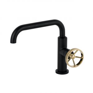 Aqua Loft Single Lever Bathroom Vanity Faucet with Side Handle - Matte Black