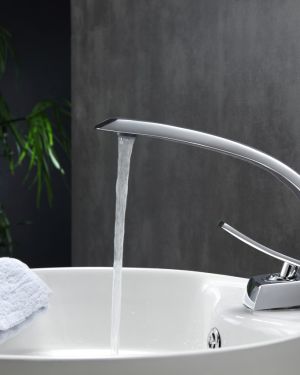 Aqua Arcco Single Hole Mount Bathroom Vanity Faucet – Chrome