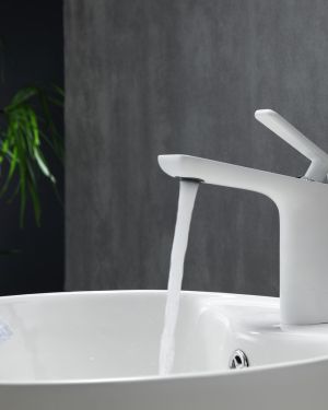 Aqua Adatto Single Lever Faucet – Chrome and White