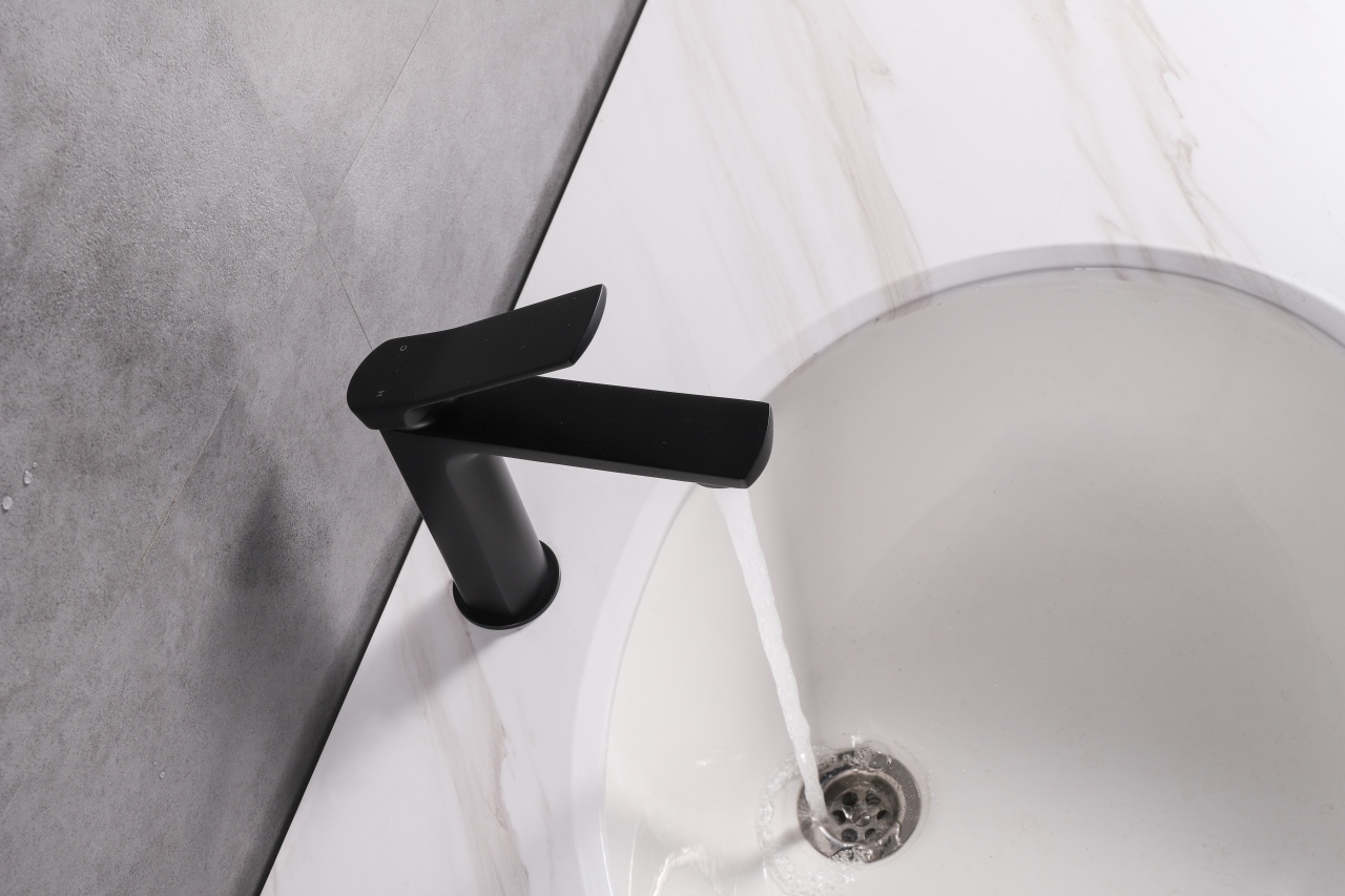 Aqua Balli Single Lever Bathroom Vanity Faucet – Matte Black