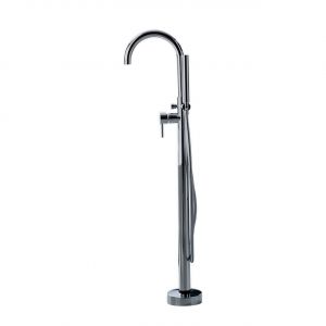 Aqua Ronda Floor Mounted Soaker Tub Faucet - Chrome