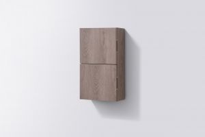 Small Bathroom Butternut Linen Side Cabinet w/ 2 Storage Areas