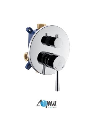 Aqua Rondo by KubeBath 2-Way Rough-In Valve W/ Cover Plate, Handle and Diverter