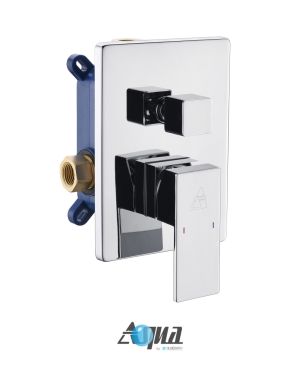 Aqua Piazza by KubeBath 2-Way Rough-In Valve W/ Cover Plate, Handle and Diverter