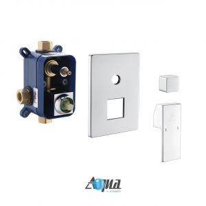 Aqua Piazza by KubeBath 1-Way Rough-In Valve W/ Cover Plate and Handle