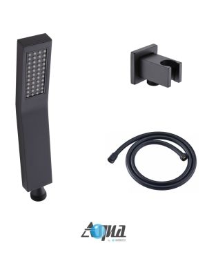 Aqua Piazza by KubeBath Handheld Kit W/ Handheld, 5′ Long Hose and Wall Adapter – Matte Black Finish