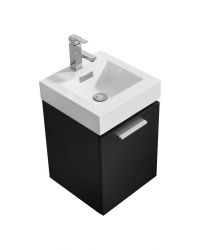 Bliss 16″ Black Wall Mount Modern Bathroom Vanity