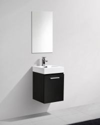 Bliss 16″ Black Wall Mount Modern Bathroom Vanity
