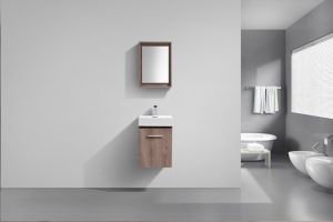 Bliss 16" Butternut Wall Mount Modern Bathroom Vanity
