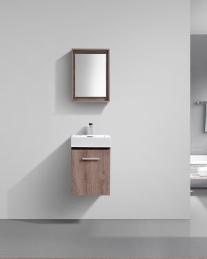 Bliss 16″ Butternut Wall Mount Modern Bathroom Vanity