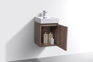 Bliss 16" Butternut Wall Mount Modern Bathroom Vanity