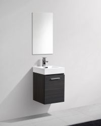 Bliss 16″ Gray Oak Wall Mount Modern Bathroom Vanity