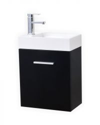 Bliss 18″ Black Wall Mount Modern Bathroom Vanity