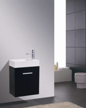 Bliss 18″ Black Wall Mount Modern Bathroom Vanity