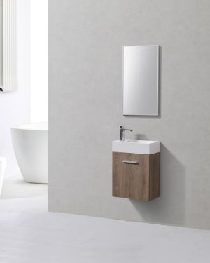 Bliss 18″ Butternut Wall Mount Modern Bathroom Vanity