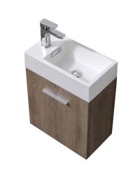 Bliss 18″ Butternut Wall Mount Modern Bathroom Vanity