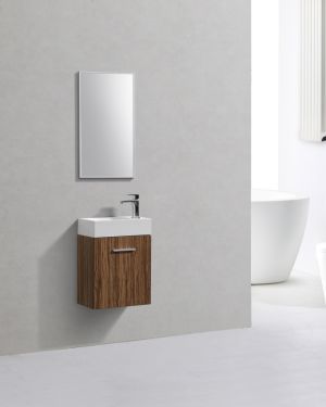 Bliss 18″ Chestnut Wall Mount Modern Bathroom Vanity