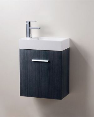 Bliss 18″ Gray Oak Wall Mount Modern Bathroom Vanity