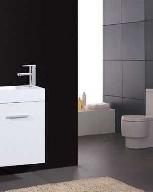 Bliss 18″ High Gloss White Wall Mount Modern Bathroom Vanity