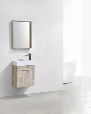 Bliss 18″ Nature Wood Wall Mount Modern Bathroom Vanity