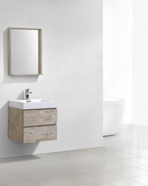 Bliss 24″ Nature Wood Wall Mount Modern Bathroom Vanity