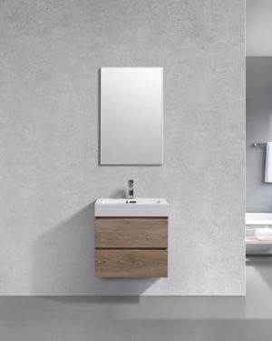 Bliss 24″ Butternut Wall Mount Modern Bathroom Vanity