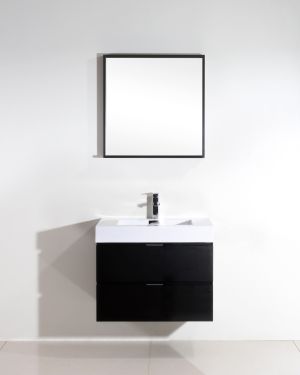 Bliss 30″ Black Wall Mount Modern Bathroom Vanity