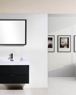 Bliss 36″ Black Wall Mount Modern Bathroom Vanity