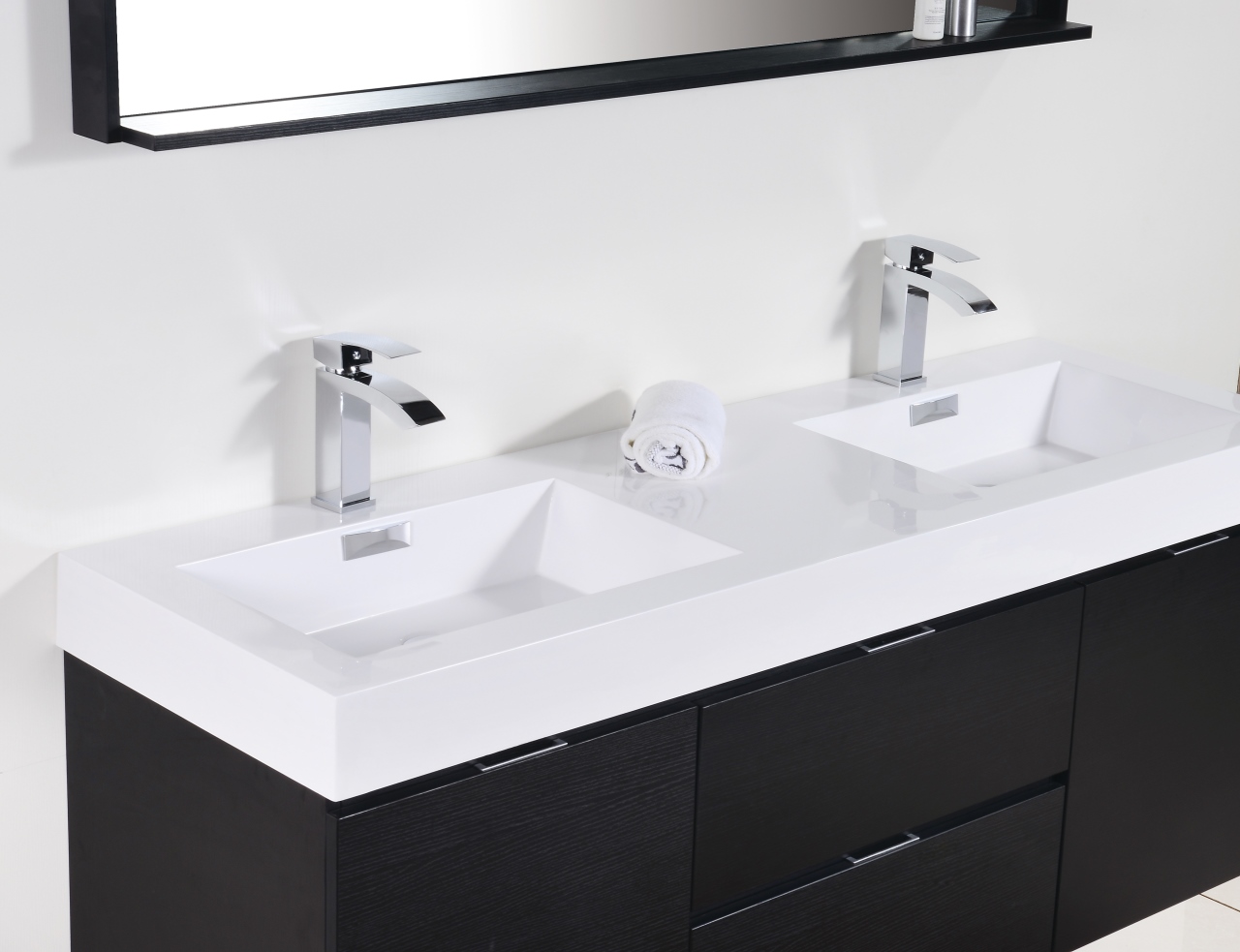 modern wall mounted bathroom sink faucet double handle