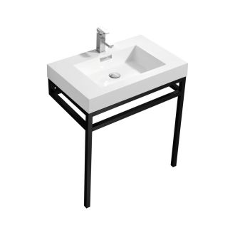 Haus 30" Stainless Steel Console w/ White Acrylic Sink - Matte Black