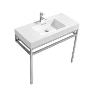 Haus 40" Stainless Steel Console w/ White Acrylic Sink - Chrome