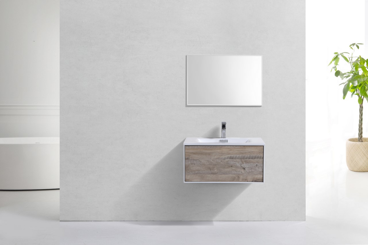 Divario 30″ Nature Wood Wall Mount Modern Bathroom Vanity