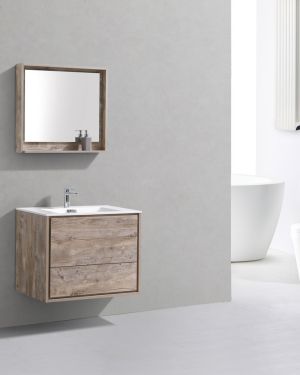 De Lusso 30″ Nature Wood Wall Mount Modern Bathroom Vanity