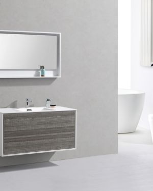 De Lusso 48″ Single Sink Ash Gray Wall Mount Modern Bathroom Vanity