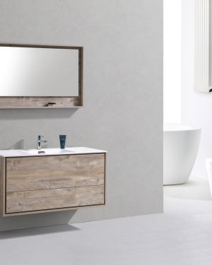 De Lusso 48″ Single Sink Nature Wood Wall Mount Modern Bathroom Vanity